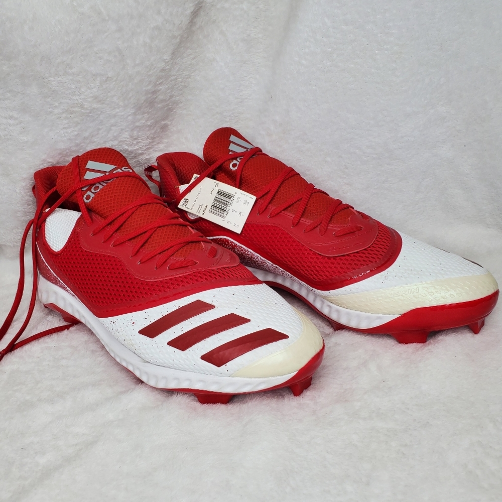 Adidas Baseball Cleats size 17 Mens Icon Bounce  TPU Red White
